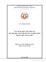 Xây dựng học liệu điện tử hỗ trợ học tập chủ đề 