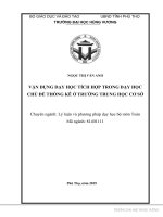 VẬN DỤNG DẠY HỌC TÍCH HỢP TRONG DẠY HỌC CHỦ ĐỀ THỐNG KÊ Ở TRƯỜNG TRUNG HỌC CƠ SỞ