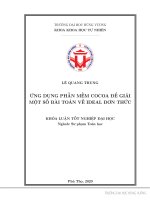 Ứng dụng phần mềm cocoa để giải một số bài toán về ideal đơn thức 
