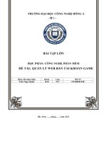 BÀI tập lớn học PHẦN CÔNG NGHỆ PHẦN mềm đề tài QUẢN lý WEB bán tài KHOẢN GAME 