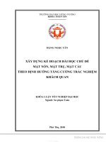 XÂY DỰNG KẾ HOẠCH BÀI HỌC CHỦ ĐỀ MẶT NÓN, MẶT TRỤ, MẶT CẦU THEO ĐỊNH HƯỚNG TĂNG CƯỜNG TRẮC NGHIỆM KHÁCH QUAN (KHÓA LUẬN TỐT NGHIỆP)
