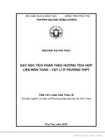 Dạy học tích phân theo hướng tích hợp liên môn toán   vật lí ở trường THPT 