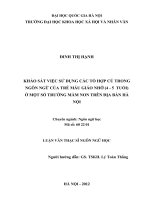 (LUẬN VĂN THẠC SĨ) Khảo sát việc sử dụng các tổ hợp cú trong ngôn ngữ của trẻ mẫu giáo nhỡ (4-5 tuổi) ở một số trường mầm non trên địa bàn Hà Nội