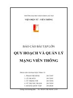 BÁO CÁO BÀI TẬP LỚN QUY HOẠCH VÀ QUẢN LÝ MẠNG VIỄN THÔNG