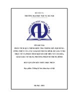PHÂN TÍCH QUÁ TRÌNH ĐIỀU TRA THỐNG KÊ; NỘI DUNG, CÔNG THỨC CỦA CÁC LOẠI SỐ TRUNG BÌNH. ĐƯA RA VÍ DỤ THỰC TẾ VÀ PHÂN TÍCH MỘT SỐ CHỈ TIÊU VỀ VĂN HÓA, GIÁO DỤC SỬ DỤNG PHƯƠNG PHÁP SỐ TRUNG BÌNH