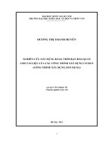 (LUẬN văn THẠC sĩ) nghiên cứu xây dựng bảng thời hạn bảo quản cho tài liệu của các công trình xây dựng cơ bản (công trình xây dựng dân dụng)   