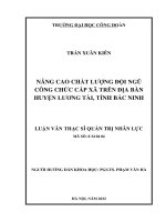 (LUẬN văn THẠC sĩ) nâng cao chất lượng đội ngũ công chức cấp xã trên địa bàn huyện lương tài, tỉnh bắc ninh 