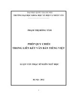 (LUẬN VĂN THẠC SĨ) Phép quy chiếu trong liên kết văn bản tiếng Việt
