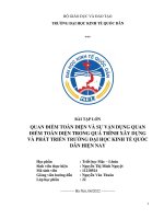 QUAN ĐIỂM TOÀN DIỆN VÀ SỰ VẬN DỤNG QUAN ĐIỂM TOÀN DIỆN TRONG QUÁ TRÌNH XÂY DỰNG VÀ PHÁT TRIỂN TRƯỜNG ĐẠI HỌC KINH TẾ QUỐC DÂN HIỆN NAY