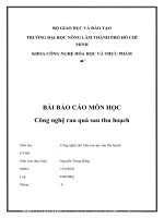 BÀI báo cáo môn học công nghệ rau quả sau thu hoạch bài 2 làm lạnh sơ bộ bằng nước đá (tiền xử lý) 