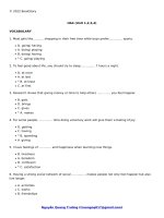 Đề thi tiếng anh HA4 hubt có đáp án