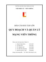 BÁO cáo bài tập lớn QUY HOẠCH và QUẢN lý MẠNG VIỄN THÔNG 