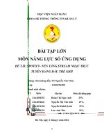 BÀI tập lớn môn NĂNG lực số ỨNG DỤNG đề tài SPOTIFY  nền TẢNG STREAM NHẠC TRỰC TUYẾN HÀNG đầu THẾ GIỚI 