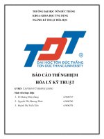 BÁO cáo THÍ NGHIỆM hóa lý kỹ THUẬT bài 6 THỦY PHÂN ESTER BẰNG KIỀM 