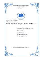 Lý thuyết tài chính CHÍNH SÁCH TIỀN tệ và ĐƯỜNG TỔNG cầu chương 21 chính sách tiền tệ và đường tổng cầu 