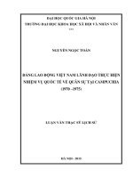 (LUẬN văn THẠC sĩ) đảng lao động việt nam lãnh đạo thực hiện nhiệm vụ quốc tế về quân sự tại campuchia (1970 1975) 