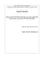 (LUẬN VĂN THẠC SĨ) Đảng bộ tỉnh Vĩnh Phúc lãnh đạo xây dựng, phát triển kinh tế dịch vụ từ năm 1997 đến năm 2005