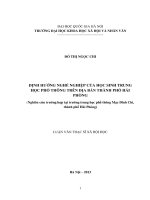 (LUẬN văn THẠC sĩ) định hướng nghề nghiệp của học sinh trung học phổ thông trên địa bàn thành phố hải phòng (nghiên cứu trường hợp tại trường trung học phổ thông mạc đĩnh chi, 