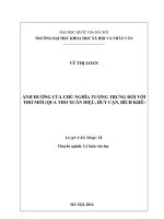 (LUẬN văn THẠC sĩ) ảnh hưởng của chủ nghĩa tượng trưng đối với thơ mới ( qua thơ xuân diệu, huy cận, bích khê) 