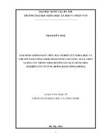 (LUẬN VĂN THẠC SĨ) Giải pháp chính sách thúc đẩy nghiên cứu khoa học và chuyển giao công nghệ nhằm nâng cao năng suất, chất lượng cây trồng theo hướng sản xuất hàng hóa