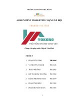 ASSIGNMENT MARKETING MẠNG xã hội t o k o r o p i c t u r e 