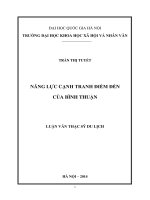 (LUẬN VĂN THẠC SĨ) Năng lực cạnh tranh điểm đến của Bình Thuận