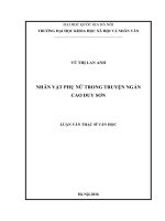(LUẬN văn THẠC sĩ) nhân vật phụ nữ trong truyện ngắn cao duy sơn 