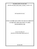 (LUẬN văn THẠC sĩ) nâng cao hiệu quả công tác quản lý đội ngũ cán bộ chủ chốt quận bắc từ liêm, thành phố hà nội  