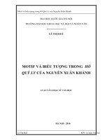 (LUẬN văn THẠC sĩ) motif và biểu tượng trong hồ quý ly của nguyễn xuân khánh 