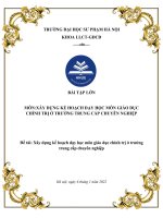 BÀI tập lớn đề tài xây dựng kế hoạch dạy học môn giáo dục chính trị ở trường trung cấp chuyên nghiệp