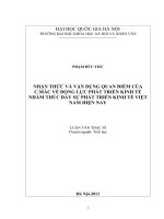 (LUẬN VĂN THẠC SĨ) Nhận thức và vận dụng quan điểm của C.Mác về động lực phát triển kinh tế Việt Nam hiện nay
