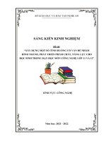 (SKKN mới NHẤT) xây DỰNG một số TÌNH HUỐNG có vấn đề NHẰM HÌNH THÀNH, PHÁT TRIỂN PHẨM CHẤT, NĂNG lực CHO học SINH TRONG dạy học môn CÔNG NGHỆ lớp 11 và 12 