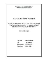 (SKKN mới NHẤT) áp DỤNG PHƯƠNG PHÁP SÀNG ERATOSTHENE vào GIẢI các bài TOÁN về số NGUYÊN tố TRONG NGÔN NGỮ lập TRÌNH c++ 