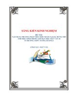 SKKN vận DỤNG PHƯƠNG PHÁP TRÒ CHƠI NHẰM tạo sự HỨNG THÚ CHO học SINH TRONG GIỜ dạy học NGỮ văn 10 ở TRƯỜNG THPT TƯƠNG DƯƠNG1 