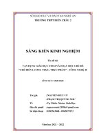 SKKN vận DỤNG GIÁO dục STEM vào dạy học CHỦ đề CHẾ BIẾN LƯƠNG THỰC, THỰC PHẨM CÔNG NGHỆ 10 