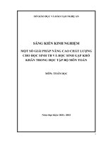 (SKKN mới NHẤT) một số GIẢI PHÁP NÂNG CAO CHẤT LƯỢNG CHO học SINH TB và học SINH gặp KHÓ KHĂN TRONG học tập bộ môn TOÁN 