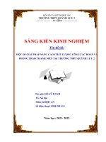 (SKKN MỚI NHẤT) MỘT SỐ GIẢI PHÁP NÂNG CAO CHẤT LƯỢNG CÔNG TÁC ĐOÀN VÀ PHONG TRÀO THANH NIÊN TẠI TRƯỜNG THPT QUỲNH LƯU 2