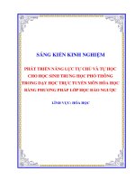 (SKKN mới NHẤT) PHÁT TRIỂN NĂNG lực tự CHỦ và tự học CHO học SINH TRUNG học PHỔ THÔNG TRONG dạy học TRỰC TUYẾN môn hóa học BẰNG PHƯƠNG PHÁP lớp học đảo NGƯỢC 