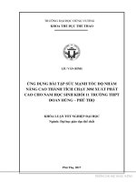 Ứng dụng bài tập sức mạnh tốc độ nhằm nâng cao thành tích chạy 30m xuất phát cao cho nam học sinh khối 11 trường THPT đoan hùng  phú thọ 