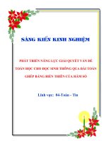 (SKKN mới NHẤT) PHÁT TRIỂN NĂNG lực GIẢI QUYẾT vấn đề TOÁN học CHO học SINH THÔNG QUA bài TOÁN GHÉP BẢNG BIẾN THIÊN của hàm số 