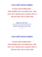 SỬ DỤNG MỘT SỐ HÌNH THỨC  TRẢI NGHIỆM SÁNG TẠO TRONG DẠY - HỌC  NGỮ VĂN 11 NHẰM NÂNG CAO HỨNG THÚ VÀ KẾT QUẢ HỌC TẬP CỦA HỌC SINH