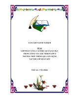 (SKKN mới NHẤT) góp PHẦN NÂNG CAO HIỆU QUẢ GIÁO dục TRONG CÔNG tác CHỦ NHIỆM lớp ở TRƢỜNG THPT THÔNG QUA xây DỰNG tập THỂ lớp đoàn kết 