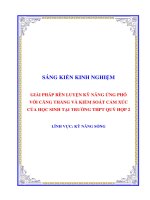 SKKN GIẢI PHÁP rèn LUYỆN kỹ NĂNG ỨNG PHÓ với CĂNG THẲNG và KIỂM SOÁT cảm xúc của học SINH tại TRƯỜNG THPT QUỲ hợp 2 