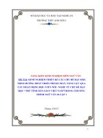 KINH NGHIỆM THIẾT KẾ CÁC CHỦ ĐỀ  DẠY HỌC THEO HƯỚNG PHÁT TRIỂN PHẨM CHẤT, NĂNG LỰC QUA CÁC HOẠT ĐỘNG ĐỌC-VIẾT-NÓI-NGHE TỪ CHỦ ĐỀ TRỮ TÌNH DÂN GIAN VIỆT NAM