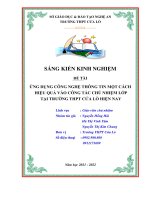 (SKKN mới NHẤT) ỨNG DỤNG CÔNG NGHỆ THÔNG TIN một CÁCH HIỆU QUẢ vào CÔNG tác CHỦ NHIỆM lớp tại TRƯỜNG THPT cửa lò HIỆN NAY 