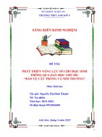 SKKN PHÁT TRIỂN NĂNG lực số CHO học SINH THÔNG QUA dạy học CHỦ đề bảo vệ cây TRỒNG và môi TRƯỜNG 