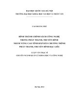 (LUẬN văn THẠC sĩ) hình thành chính sách công nghệ trong phát thanh truyền hình nhằm nâng cao tính hấp dẫn chương trình phát thanh truyến hình bạc liêu 