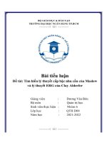 đề  Tài tìm hiểu lý thuyết Cấp bậc nhu cầu của maslow và lý thuyết ERC của clay ALderfer