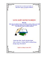 SKKN MỘT SỐ GIẢI PHÁP NÂNG CAO CHẤT LƢỢNG CÔNG TÁC PHỔ BIẾN, GIÁO DỤC PHÁP LUẬT TRONG NHÀ TRƢỜNG TẠI TRƢỜNG THPT LÊ HỒNG PHONG