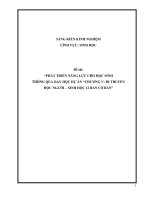 SKKN PHÁT TRIỂN NĂNG lực CHO học SINH THÔNG QUA dạy học dự án CHƯƠNG VDI TRUYỀN học NGƯỜI – SINH học 12 BAN cơ bản 